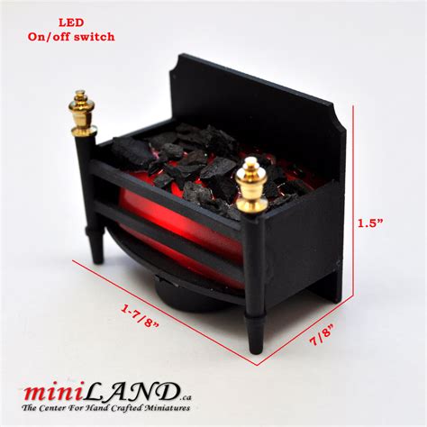 metal fire doll house|Metal Fire Grate LED Fireplace Dollhouse Glowing .